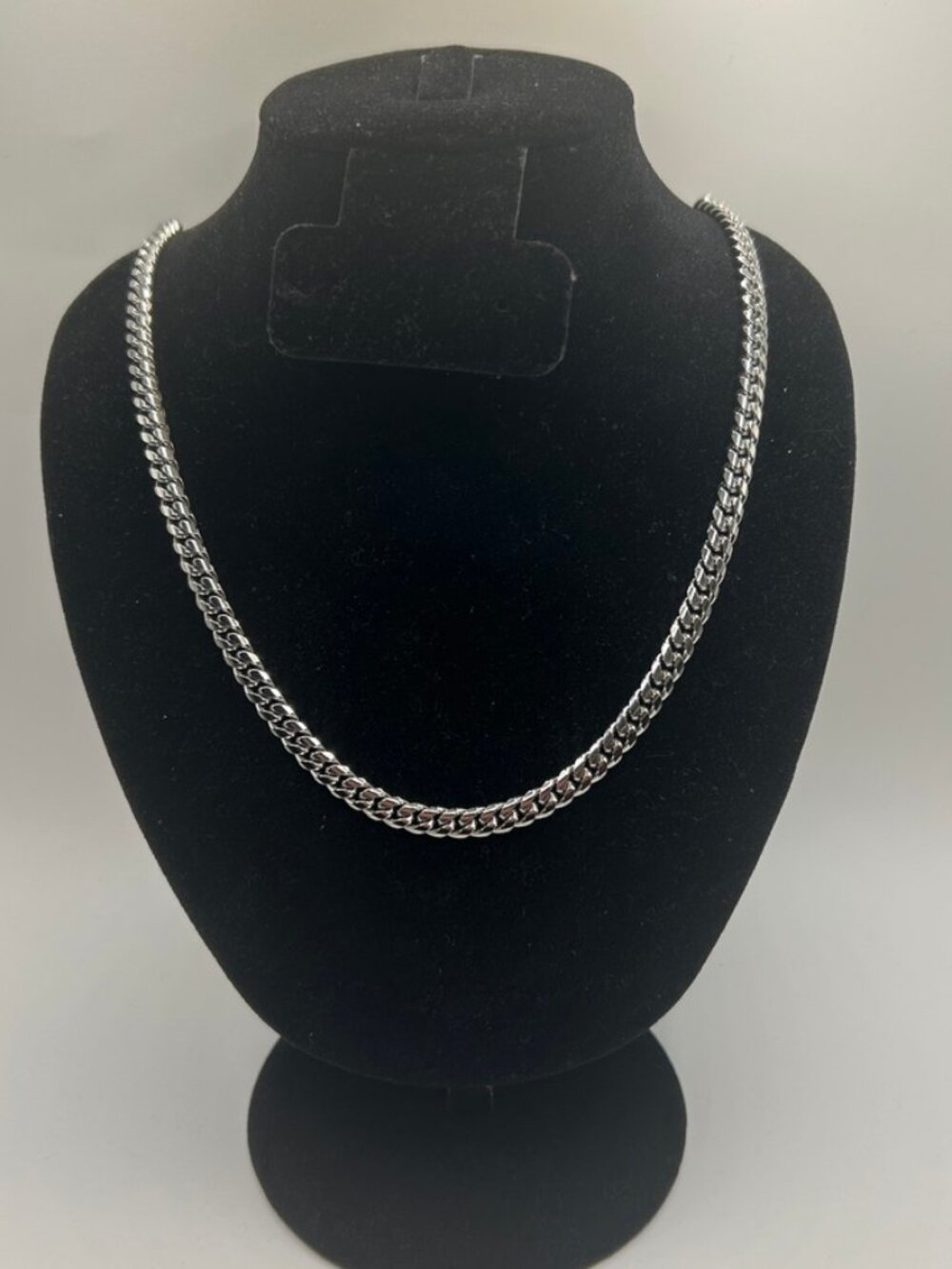 Real Silver Cuban Chain 6mm 22 Inch Stainless Steel Plated Durable Unisex